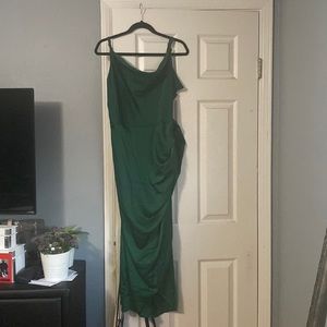Green floor length dress